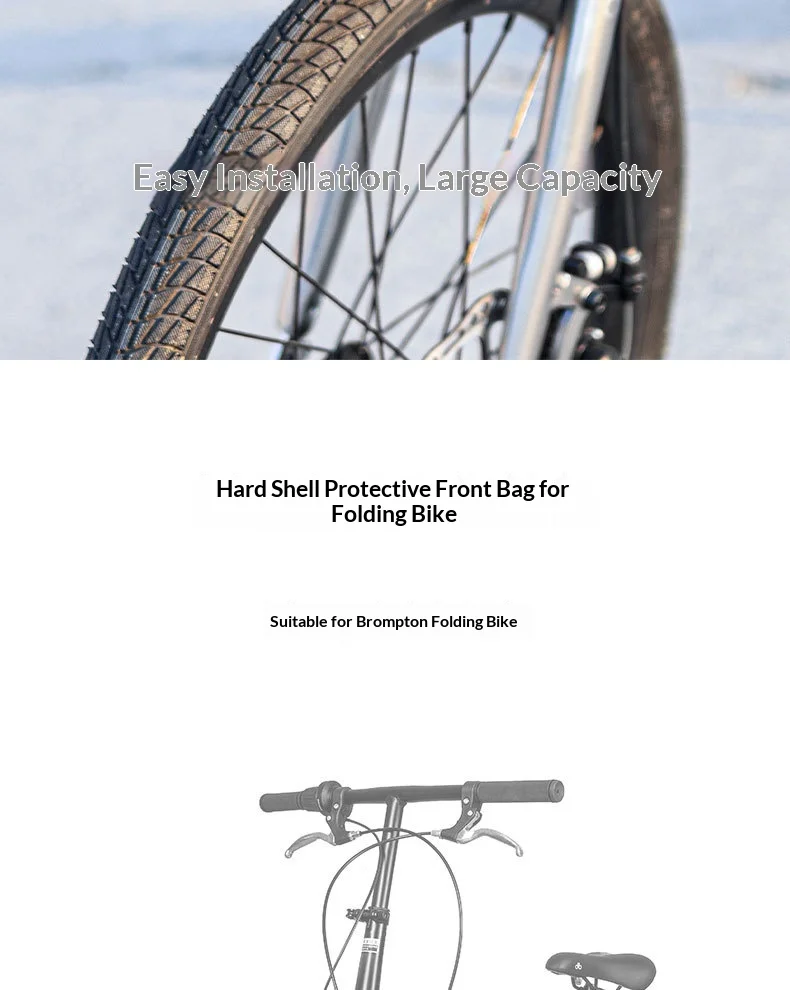 OFFBONDAGE 4L EVA Hartschalen-Fahrrad-Fronttasche, wasserdichte, faltbare Fahrrad-Lenkertasche, tragbare Fahrrad-Aufbewahrungstasche für Brompton – Detail 2