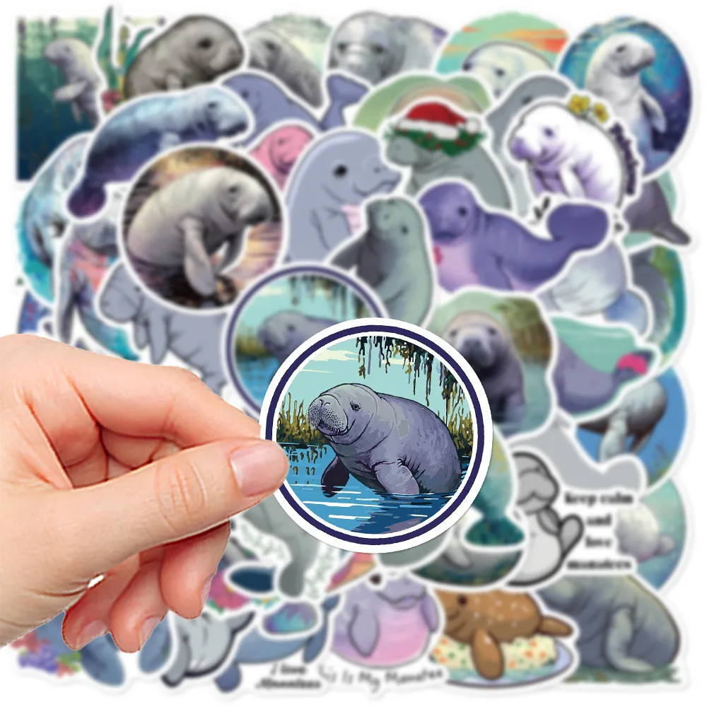 50 قطعة من ملصقات Manatee الكرتونية - ديكور مقاوم للماء لأجهزة الكمبيوتر المحمولة ومجلات أجهزة الكمبيوتر المحمولة وحافظات الهاتف، متجر ملصقات BulingBulingStickers DIY