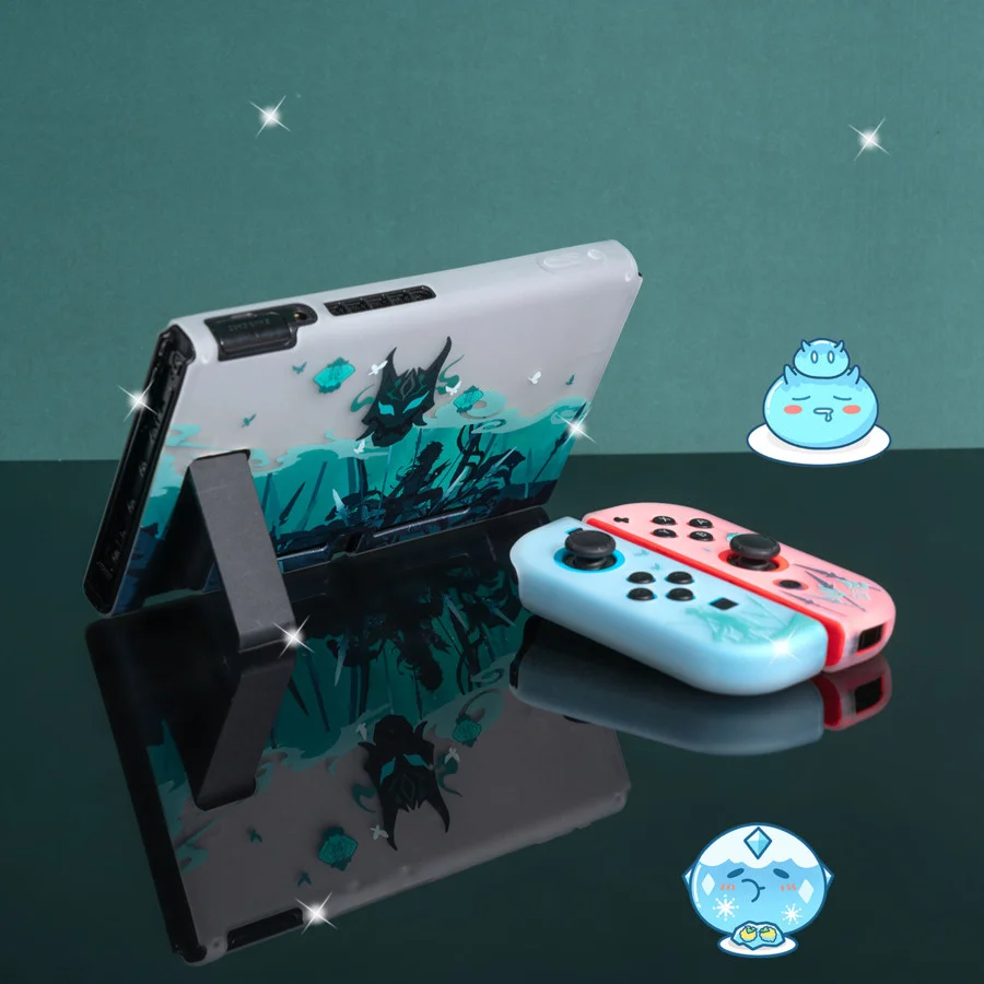 Anime Genshin Impact Xiao Funda Switch OLED Transparent Protective Case Console Shell housing for Switch Gaming Accessorie Cover