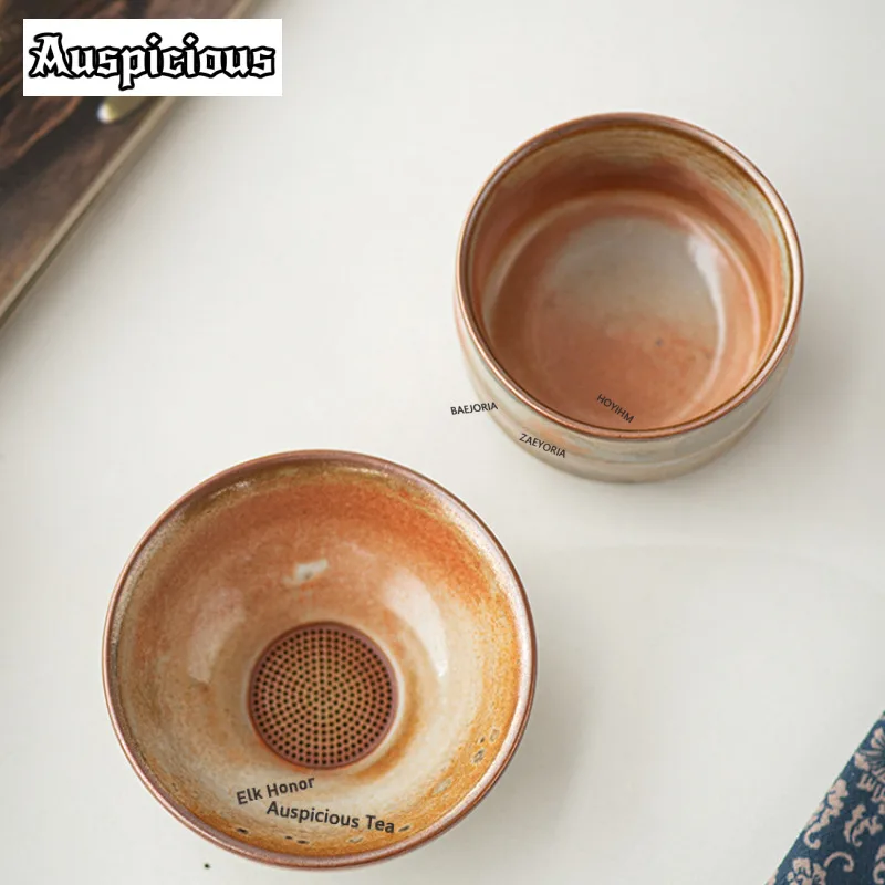 Gold Silver Colored Wood-fired Porcelain Tea Separator Infusor Elegant Tea Strainer Dispenser Tea Brewing Tea Filter Tea Service