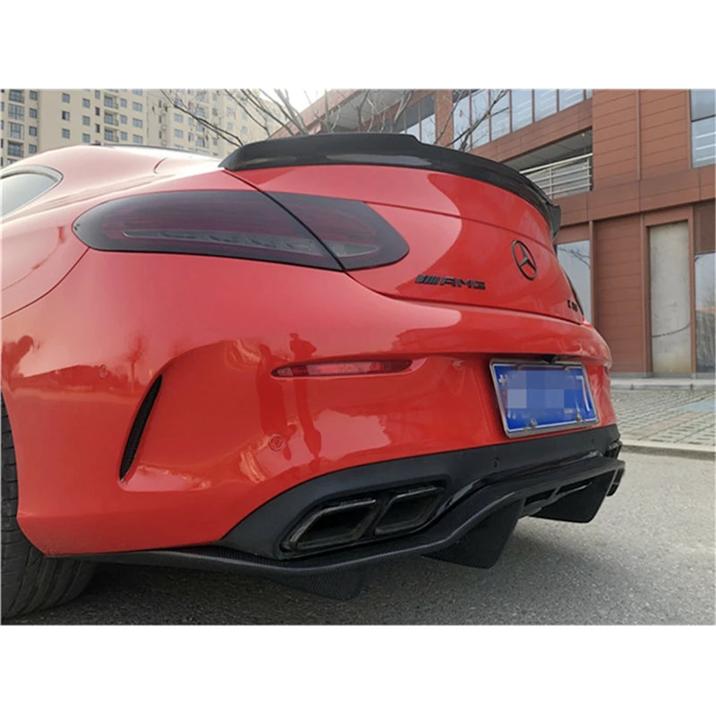 Spoiler Trunk Wing 2015-2023 FRP Forged carbon FOR Mercedes-Benz C-Class C205 W205 2Door Coupe FD Style Carbon Fiber Rear