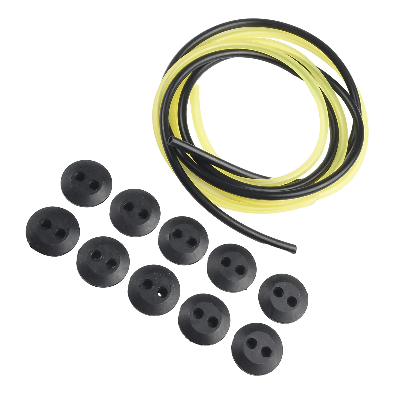 12 PCS 2 Hole Fuel Tank /Gasket Rubber With Fuel Line/ For Brush Cutter Lawn Mower Rubber Replacement Garden Supplies/