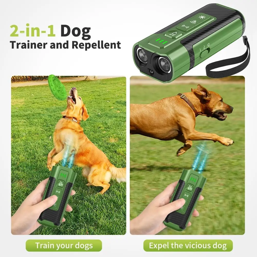 Dog Bark Deterrent Device, Collar-Free Ultrasonic *2 Dog Barks Training Device, Professional Dog Training Tool Dog Repellent