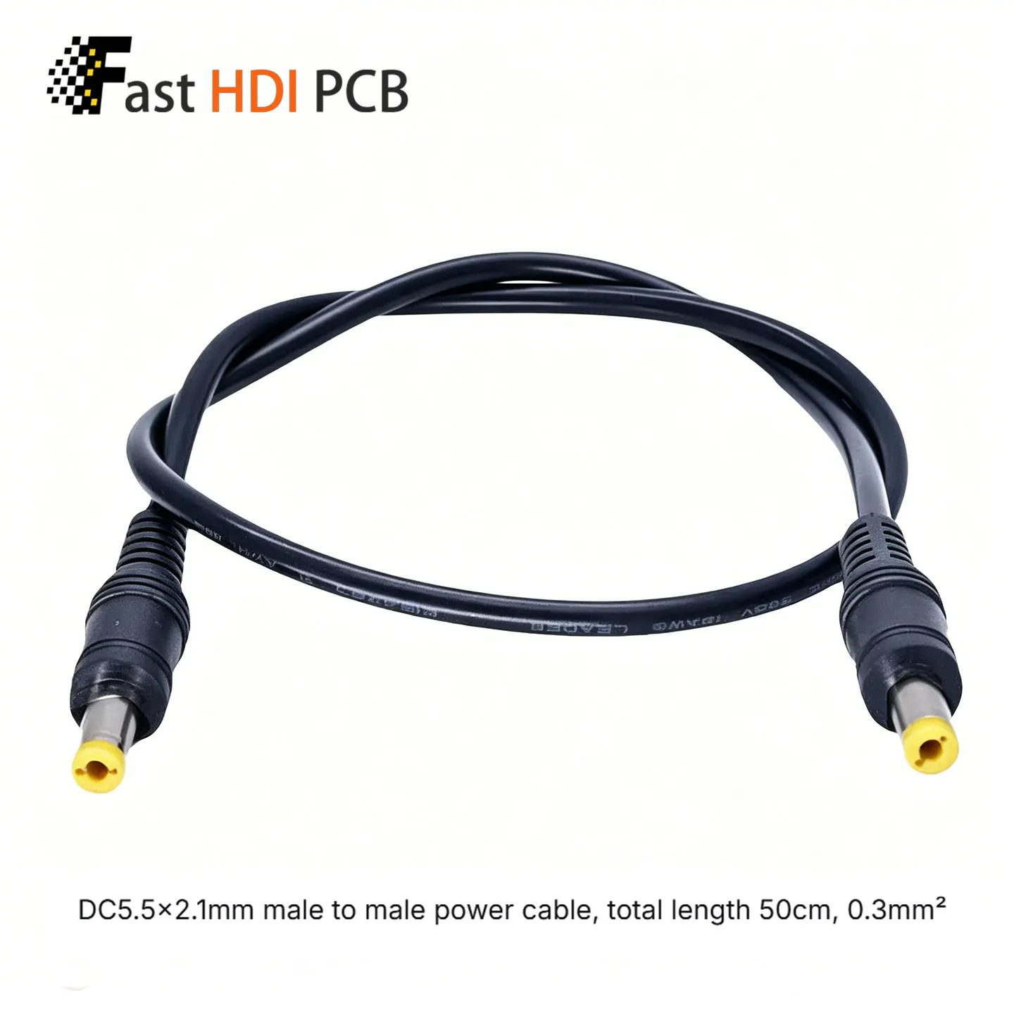 DC 5.5x2.1mm Male to Male Power Extension Cable 50cm 12V 0.3mm² Copper Wire for CCTV Camera Router LED Strip – Double Male