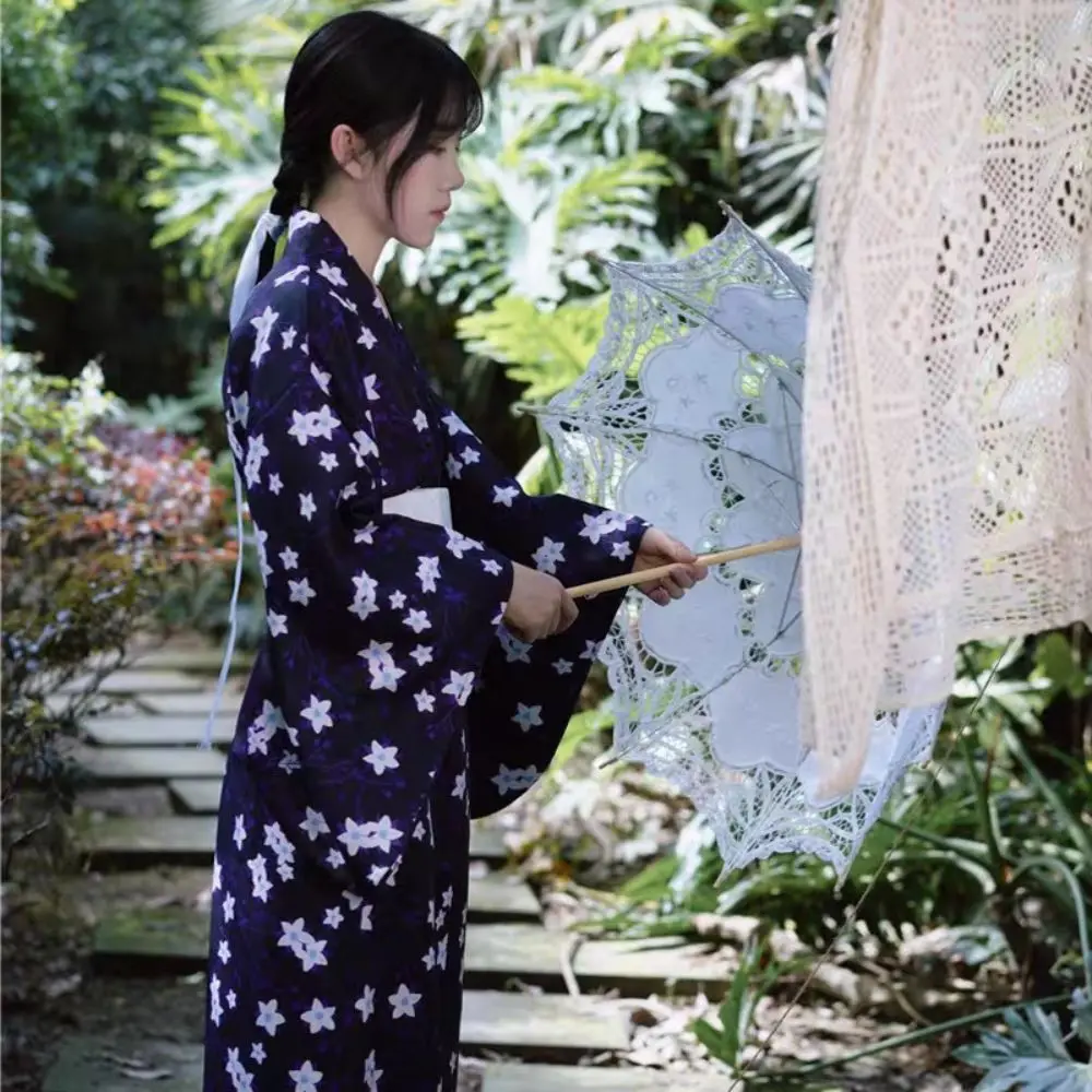 

Printed Floral Traditional Japanese Kimono Elegance Japanese Style Sakura Girl Kimono Dress Asian New