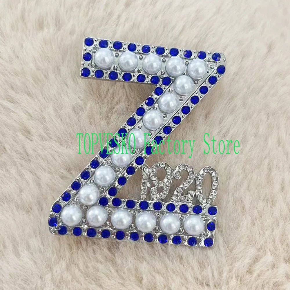 Zeta Sorority Gift Z 1920 Pearl & Zircon Brooch Pin Greek Sorority Jewelry Gift