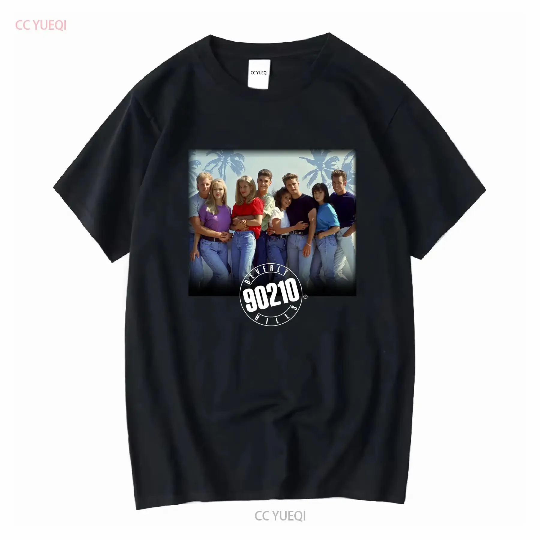Camiseta de algodón Beverly Hills 90210 serie de televisión Sitcom Brandon Brenda Walsh vintage lavado Unisex elegante transpirable