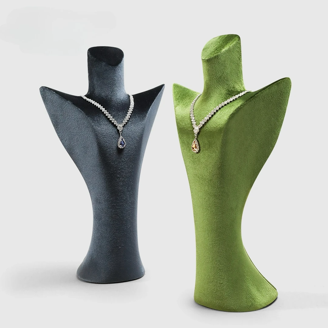 Velvet portrait model neck necklace display stand, jewelry display props