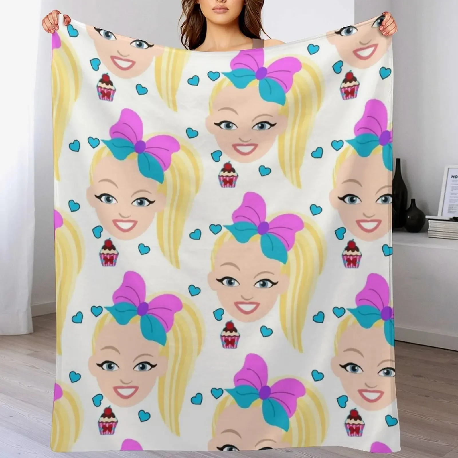 Jojo siwa fan merch, Throw Blanket Warm anime Soft Blankets