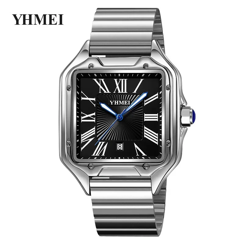 Square Rectangle Watch for Men Women Couple Classic Luxury Reloj Roman Numerals Quartz Wristwatch Male Man Unisex Ladies Clock