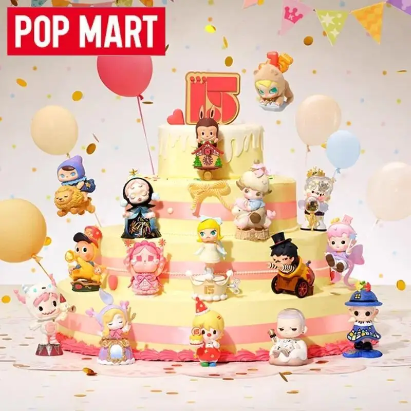 POP MART Celebrating The Moment POPMART 15Th Anniversary Series Trendy Blind Box Toys Dolls Mystery Box Cute Anime Action Figure