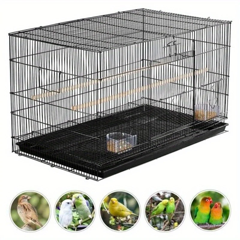 

Stackable rectangular breeding flying parakeet cage black