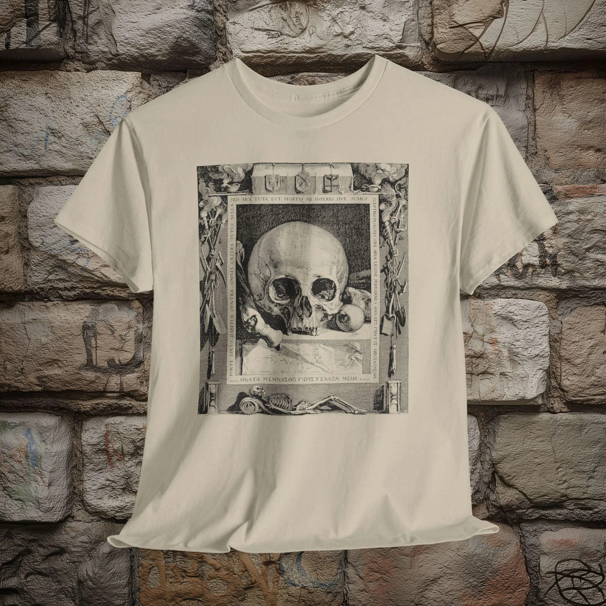 Memento Mori Stoicism Still Life with Skull Jan Saenredam Print Unisex Tshirt Graphic T Shirts Retro Streetwear High-quality Tee