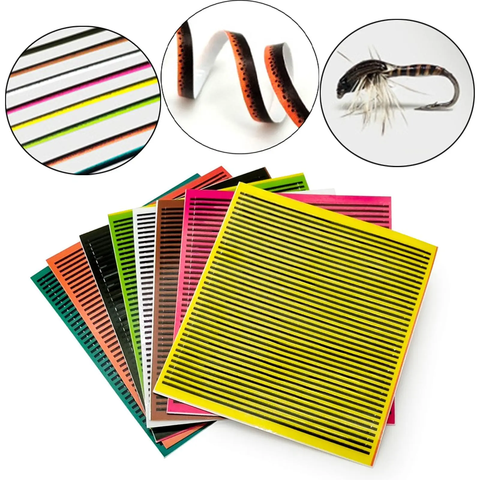 8x Fly Tying Materials DIY Fly Tying Supplies Accessories Tying Sticker Study Lifelike Synthetic Peacock Quill Wrap Lure Sticker