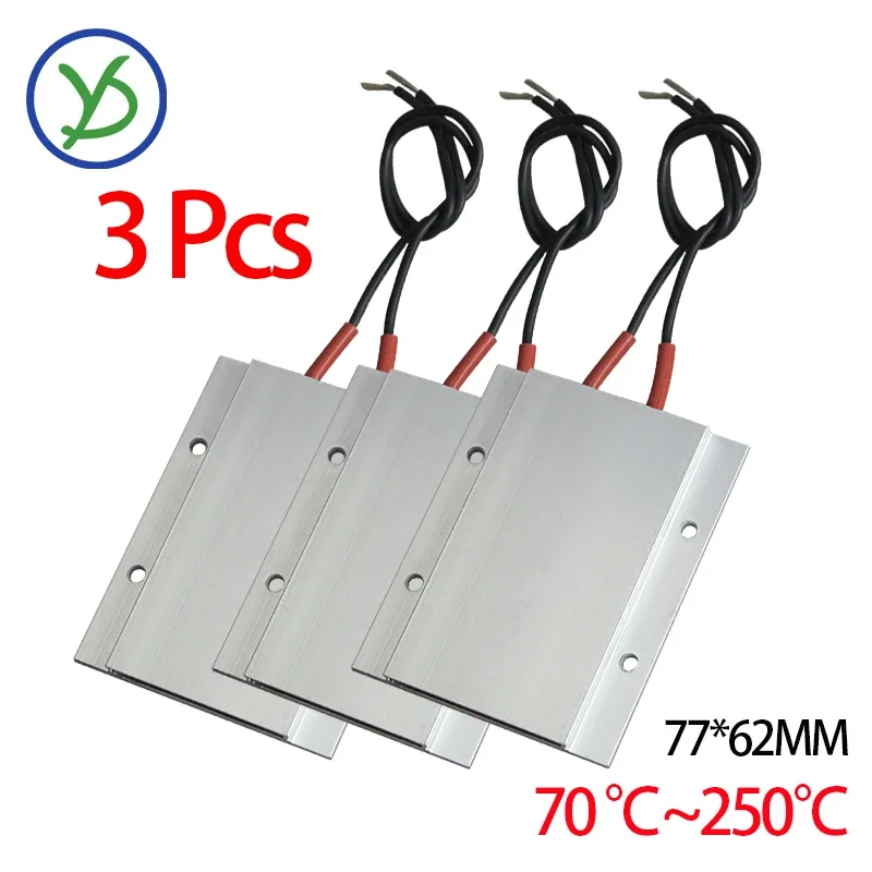 3Pcs PTC Calentador Plate 12V~220V PTC Electric Heater For Incubator 77x62mm Ceramic Plate Heating Element Desoldering Station