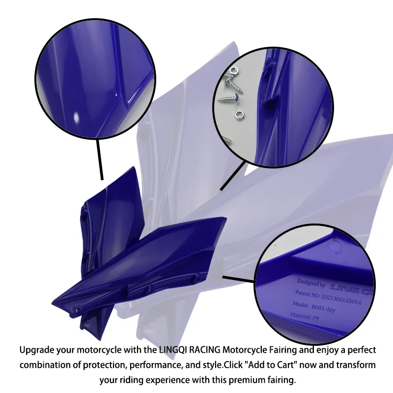 LINGQI RACING PP plastikowe części zamienne Panel boczny czarny tylny owiewka błotnik do roweru Light Bee X S — zdjęcie 4