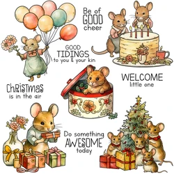 Mangocraft Christmas Tree Cake And Mouse Clear Stamps Xmas DIY Scrapbooking Supplies Silicone Stamp For Cards Albums Decor