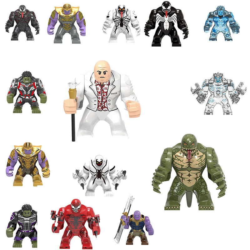 Caja Sorpresa Mini Bloques de Construcción X1255 Figuras Grandes Goblin Spiderman Iron Man Venom Capitán Falcón Deadpool Armadura
