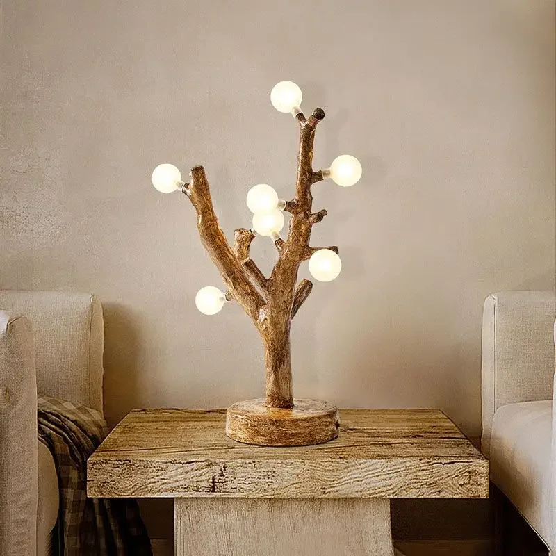 

Bedroom bedside lamp decorative desk lamp Wabi Sabi style tree branch fork personalized study retro lighting fixtures