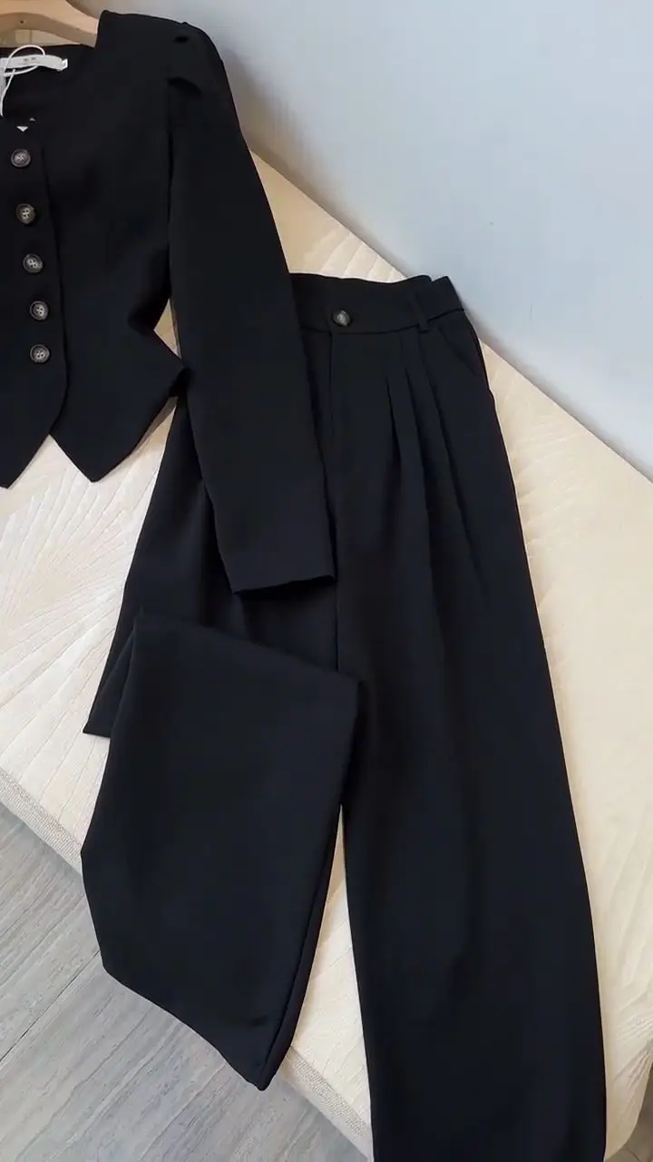 Women Elegant Blazer Pant Suit Vest Jacket Coat Top And Trousers Three Piece Set Matching Outfit Office Lady Prom Party Clothing