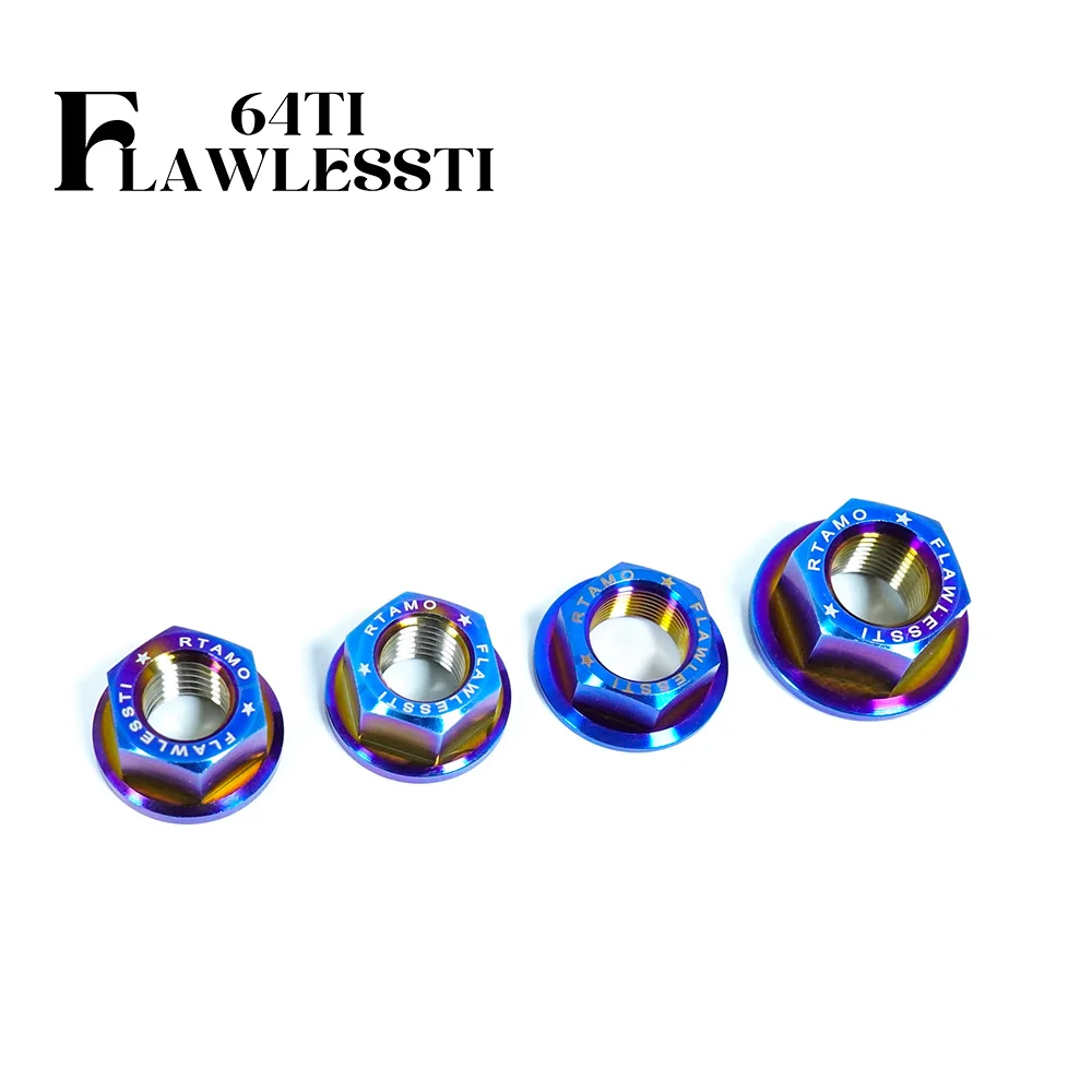 FLAWLESSTI M12-M14 1.0 1.25 1.75 1.5 Pitch Gr5 Titanium Nut Front Rear Axle Nut For Yamaha Xmax 300