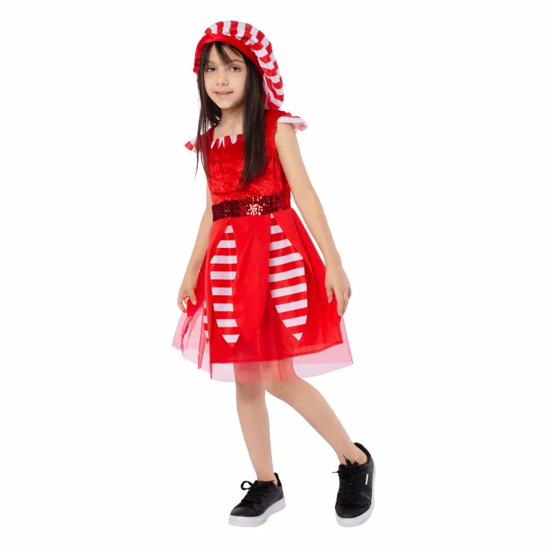 Christmas Elf Cosplay Costumes Kids Xmas Party Outfits Children Santa Claus COS School Party Stage Performance Dress Boys Girls