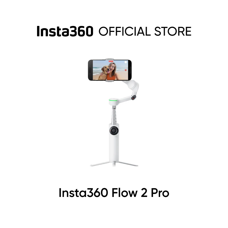 Insta360 Flow 2 Pro - Foldable AI Phone Gimbal, Track in 200+ Apps With Apple DockKit, Multi-Person Tracking