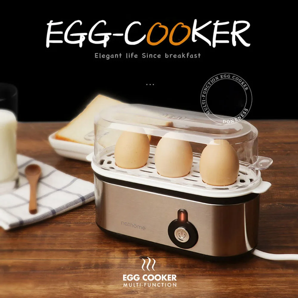 Multifunctional Egg Cooker Household Mini Breakfast Egg Machine Automatic Power Off anti-dry Egg Boiler Stainless Steel 220V