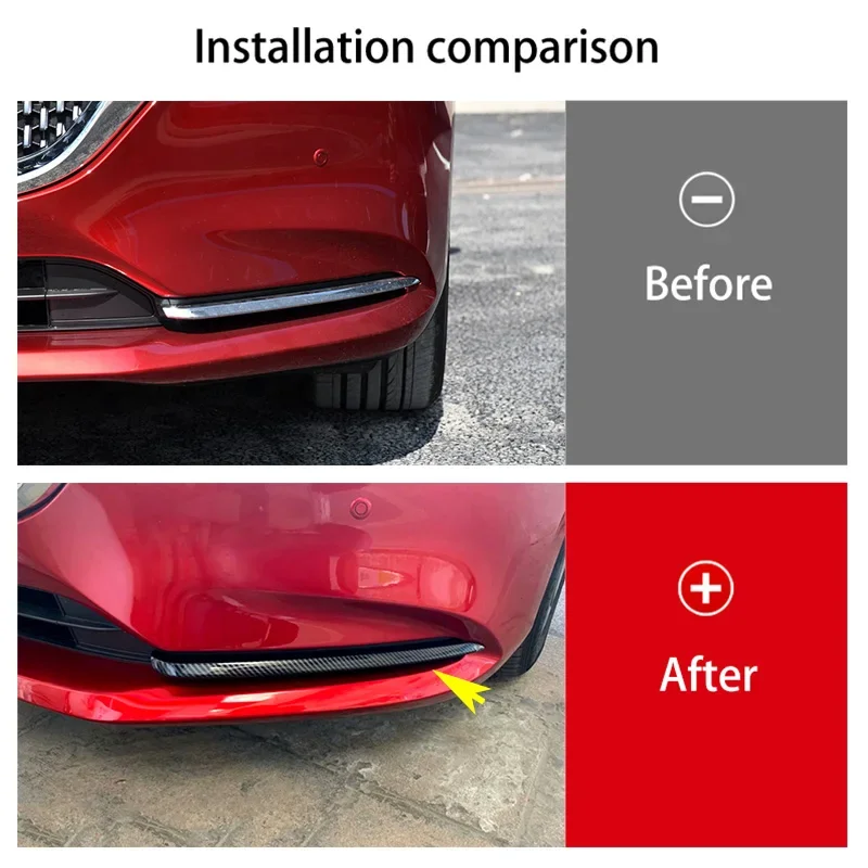 Car Front Fog light Eyebrow Trim Sticker Garnish Decoration Strips Styling For Mazda 6 Atenza 2019 2020 2021 Accessories