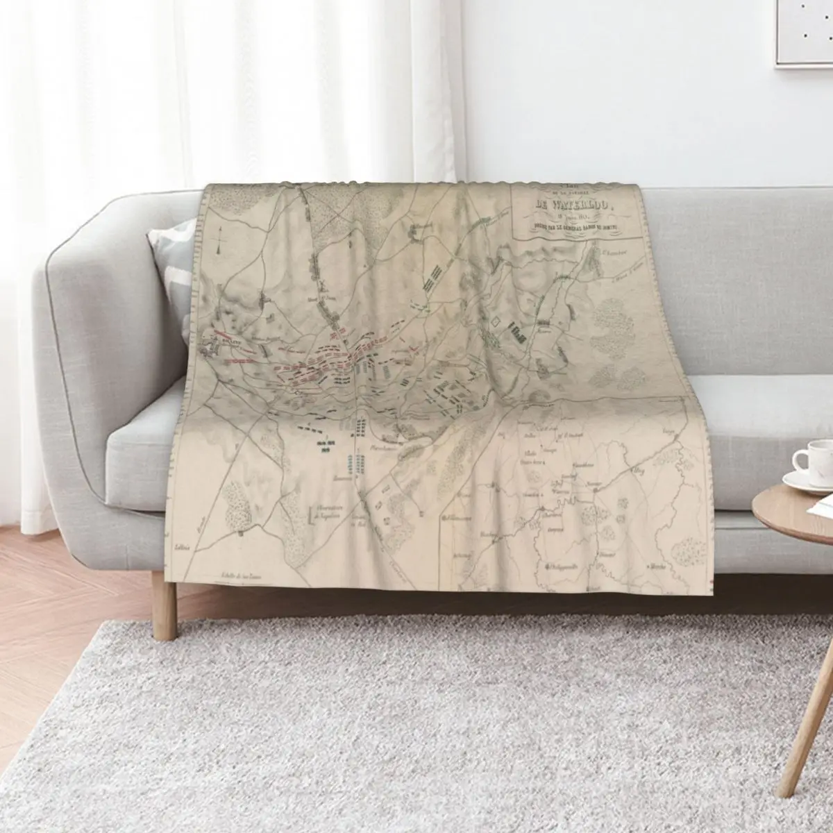 

Vintage Battle of Waterloo Map (1846) Throw Blanket manga Summer Beddings Hair blankets and throws Blankets