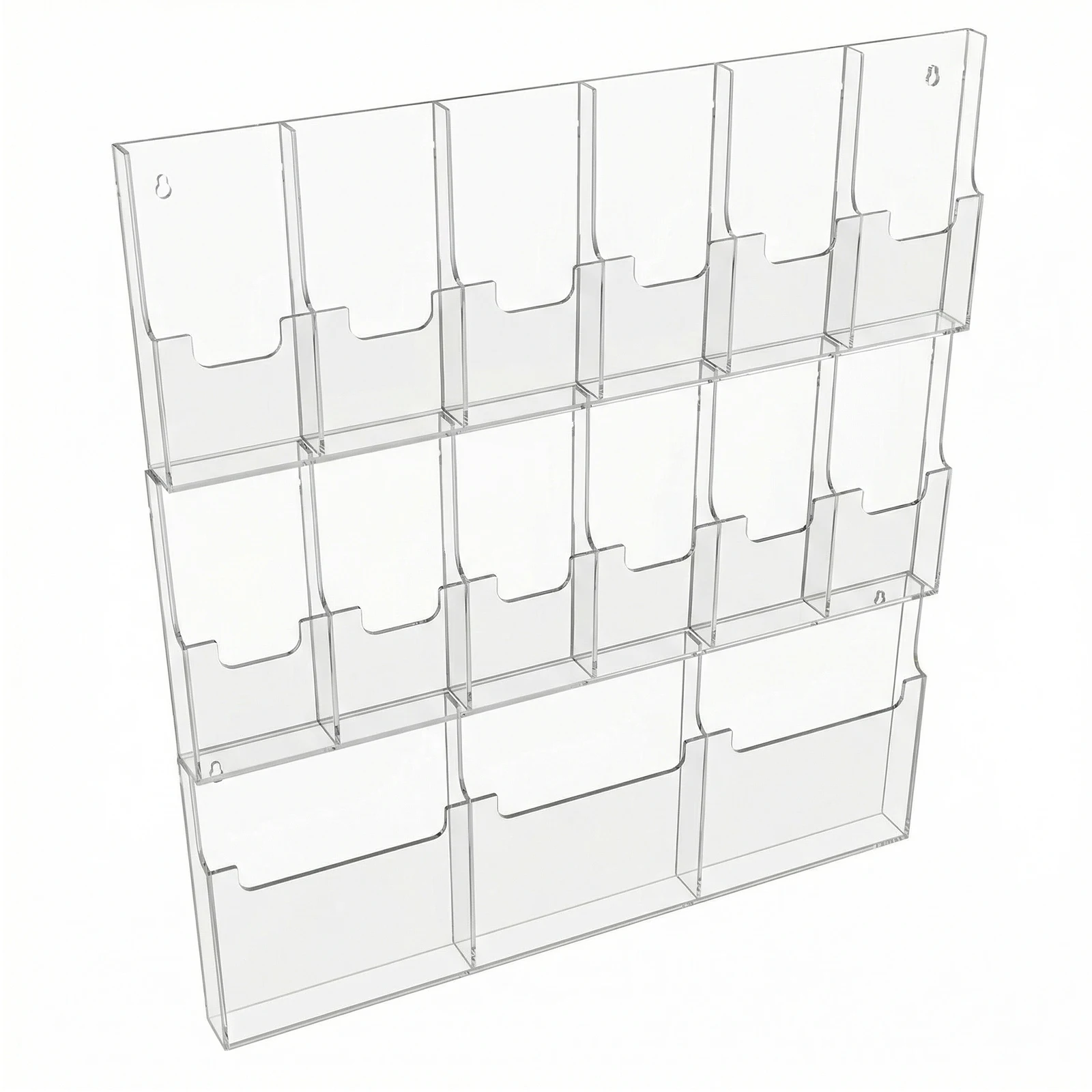 

18/15 Pockets Wall Magazine Rack 6/3 Magazine Pockets 12 Pamphlet Pockets 10/5inches for Home Office Wall