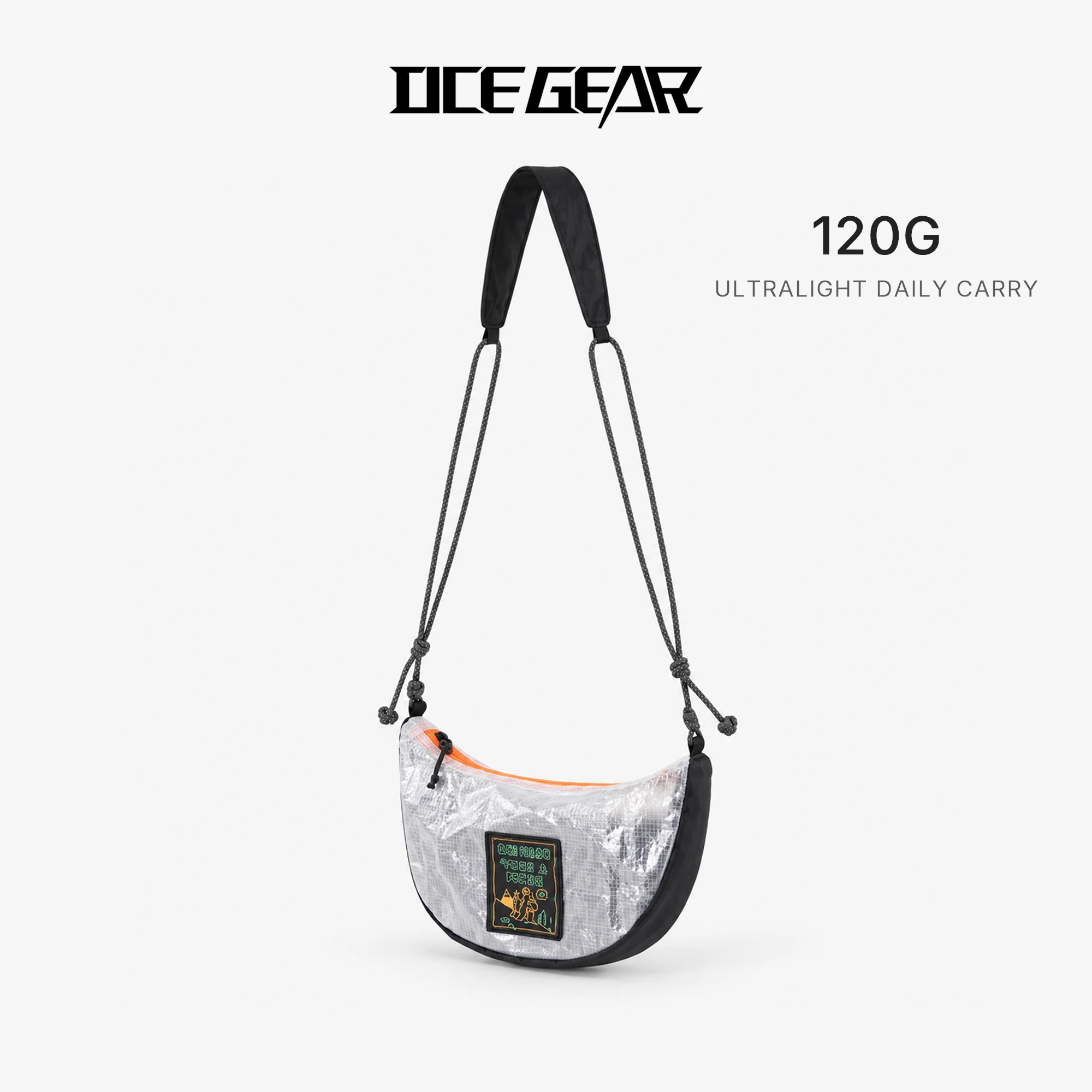Tech Mesh Sling Bags Crossbody Bags Man Bag for Men Women Ultralight 120g Half Moon Shoulder Bags Water Resistant EDC