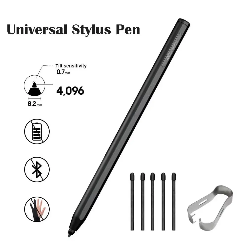 4096 Pressure EMR Stylus Pens High Sensitive with Eraser Electromagnetic Pen Tilt Support for Samsung/Microsoft/reMarkable