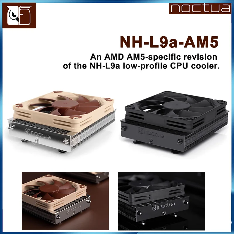 

Noctua NH-L9a-AM5 Chromax.Black 37mm Thin CPU Cooler Downward Pressure Radiator 92mm PWM Ultra-Thin Fan For AMD AM5