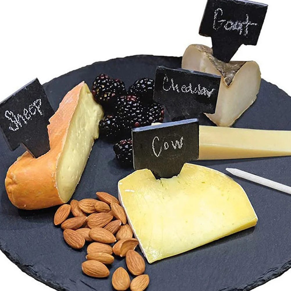 

1Set Square Cheese Topper Set with Natural Cake Labels and Free Writing Pencils Dessert Decor Cake Inserts Set