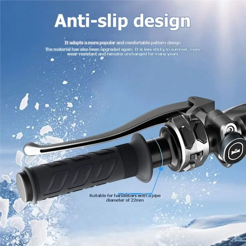 Electric Heated Handlebar Grips For Motorcycles Smart 5+ 1 Heat Levels With Memory Function For 22Mm Handlebar