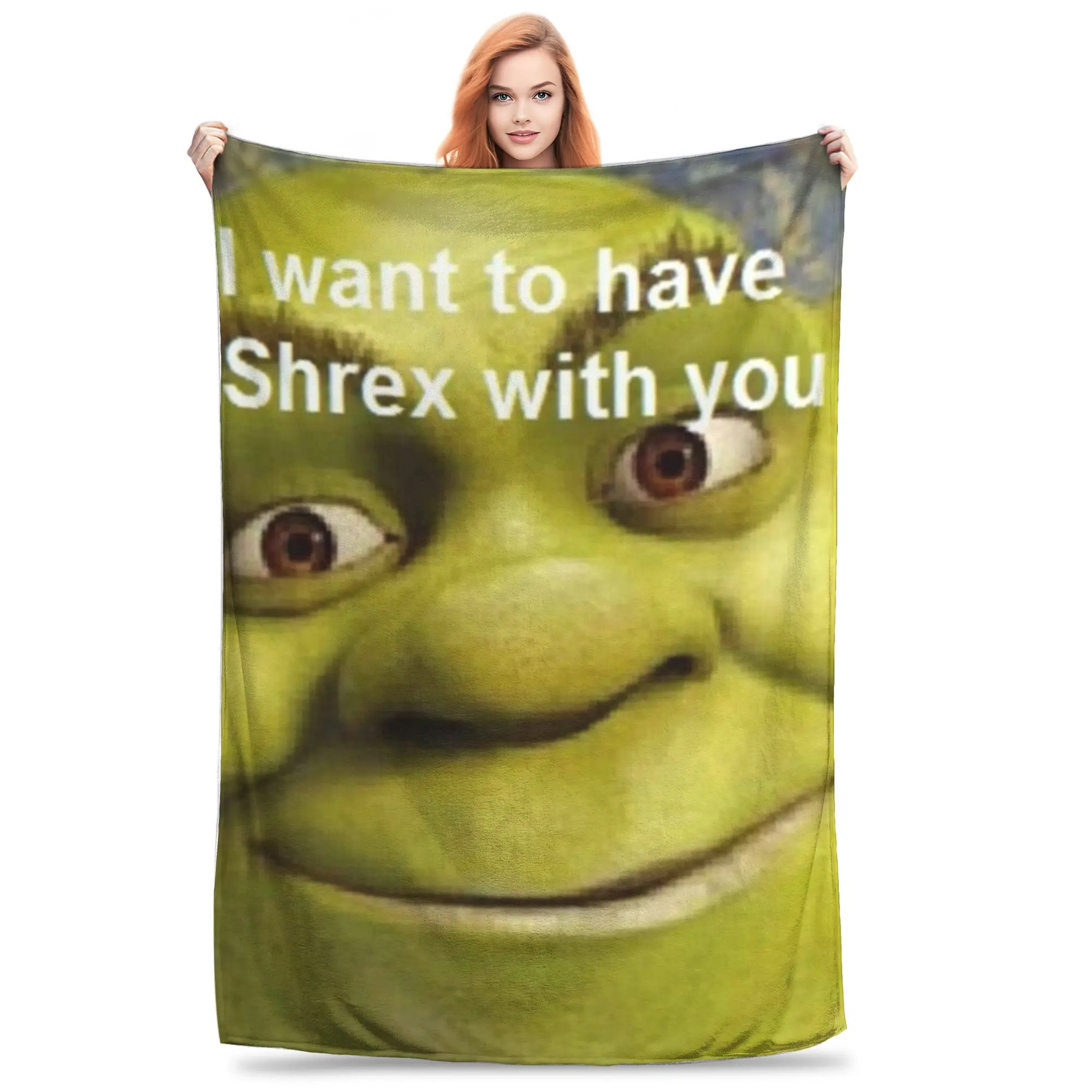 

Shreks Pun забавные одеяла с мемами, флисовые украшения, многофункциональные легкие тонкие одеяла для домашнего дивана, плюшевое тонкое одеяло