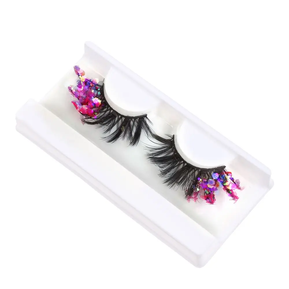 3D Glitter Sequin False Lashes Fluffy Drag Makeup DIY Lashes Decorative Glitter Eyelashes Different Style Fake Eyelashes