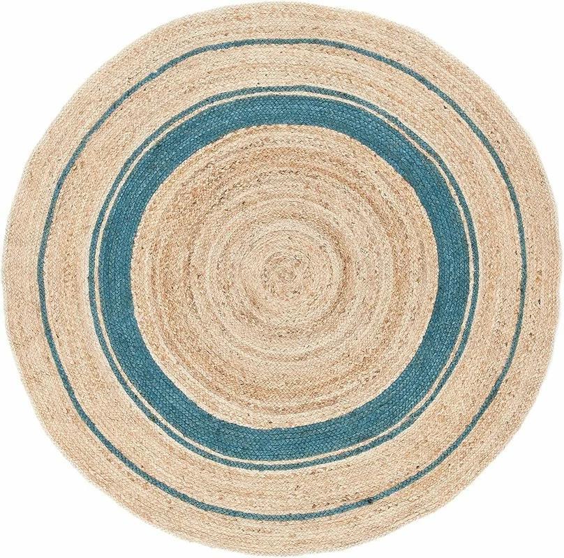 Natural Jute Rug Round 100% Handmade Style Rug Reversible Braided Modern Look