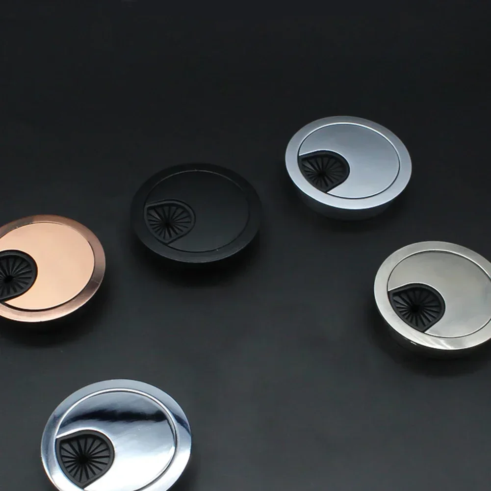 1pc 실용적인 50mm/60mm/80mm 컴퓨터 금속 그로멧 책상 사무실 테이블 케이블 깔끔한 콘센트 와이어 커버 주최자 하드웨어