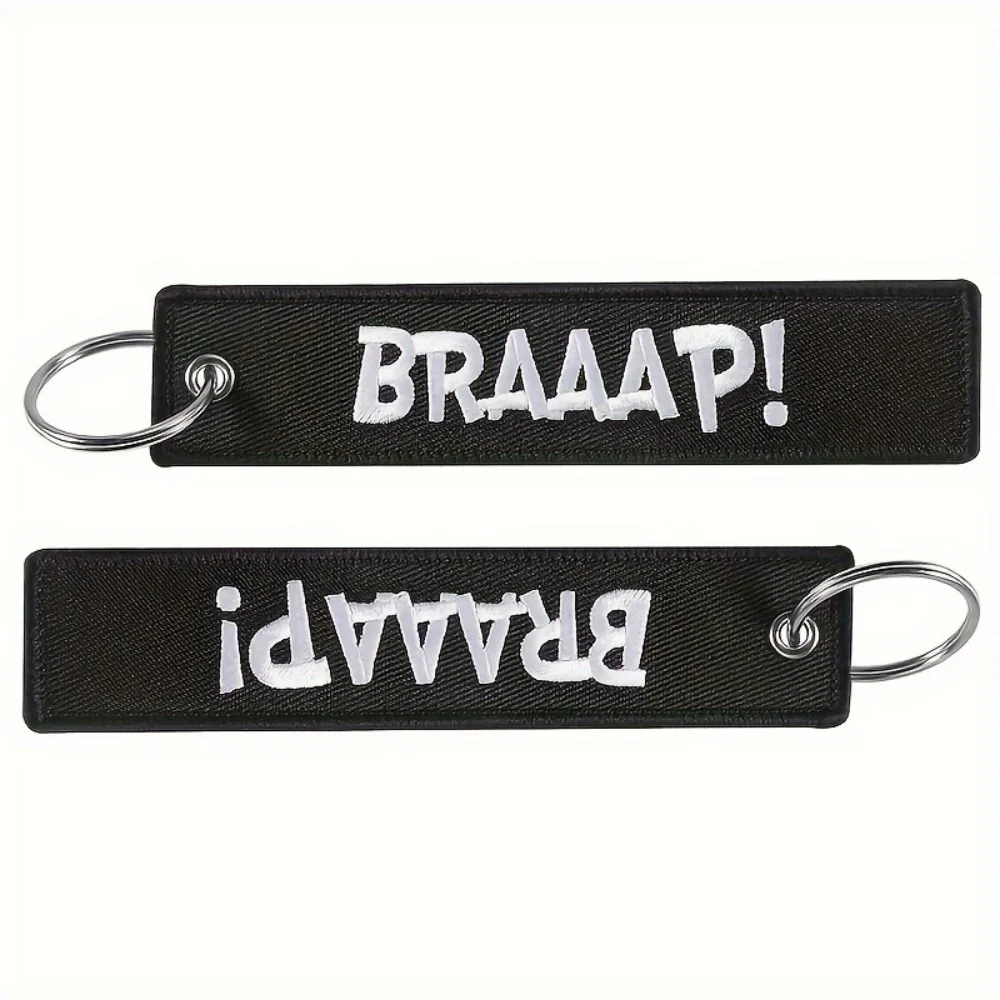 Custom Name Embroidered Keychain Personalized one Side Embroidery Luggage Tag for Suitcase Backpack Anti-lost Travel Accessory