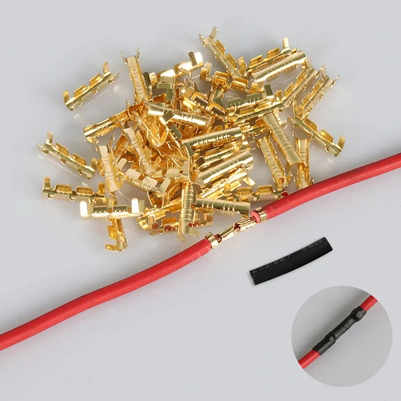 100 Sets U-Shaped Electrical Wire Connectors Set Crimp Terminals Block for Wiring Cable Lock Heat Shrink Tube Kits