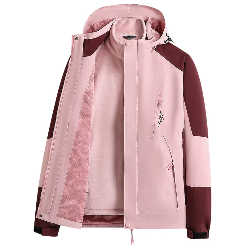 

Thiened Fce Tee-in-One Men's Jaet for Autumn Winter Outdoor Climbing Clothes Couples Matching Outdoor Mountain Climb...