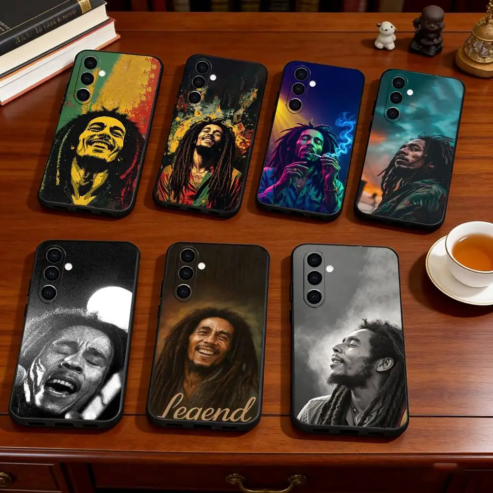 Singer B-Bob Marley Phone Case For Samsung Galaxy A73,A72,A71,A70,A53,A52,A51,Soft Silicone Black Cover