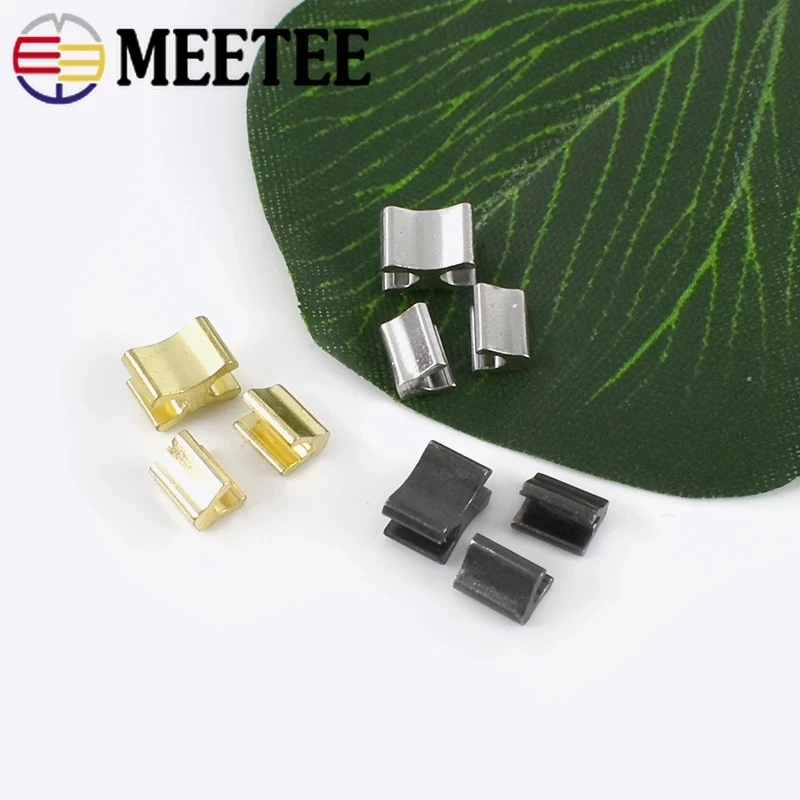 50pcs Meetee 3# 5# Metal Zipper Repair U Stopper Non-slip for DIY Accessories Sewing Zip Tailor Tools