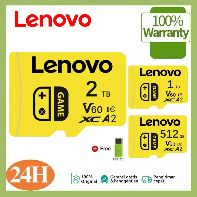 

Lenovo Real Capacity 2TB Micro TF SD Card 512GB 256GB SD Memory Card High Speed Cartao De Memoria 128GB For Sony Xiaomi Phone PC