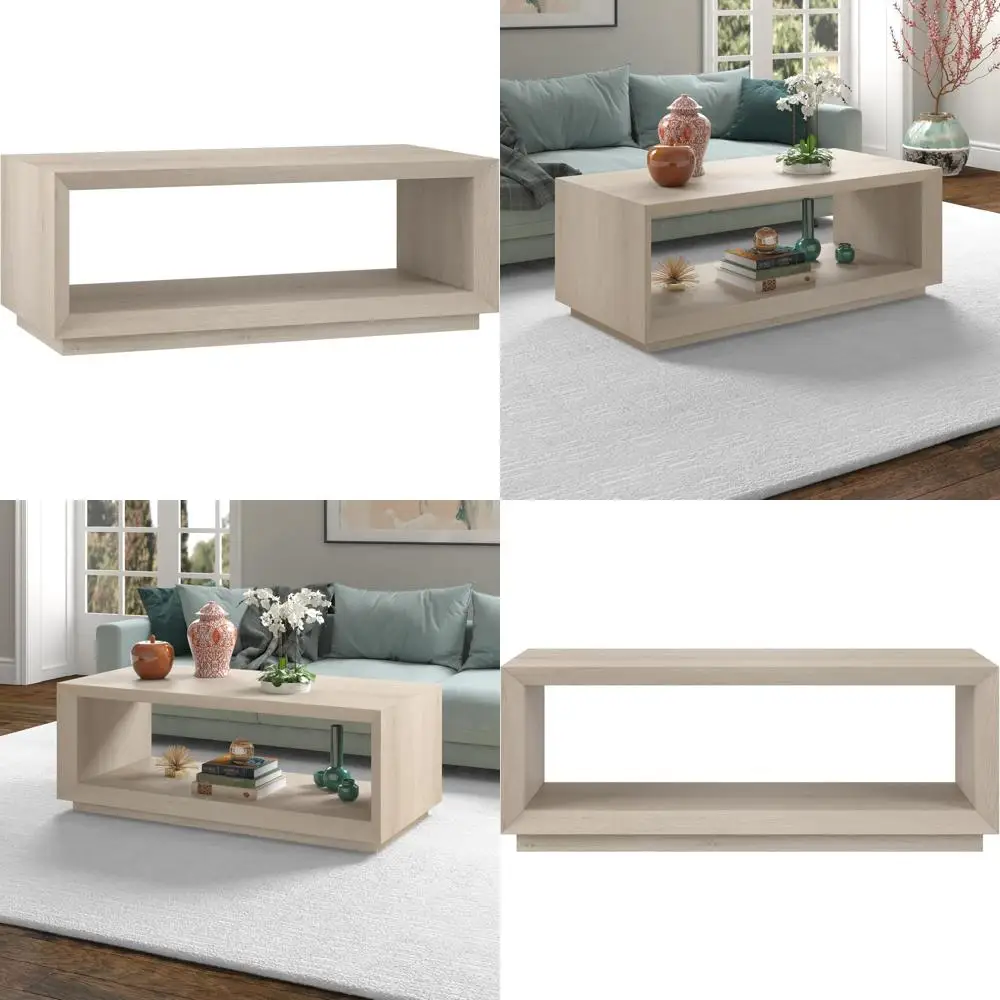 

Широкий белый прямоугольный журнальный столик 48 дюймов для домашнего, гостиной, спальни, развлечений и офисного использования.