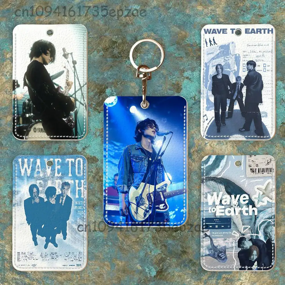 

W-Wave To E-Earth W2E Custom Access Card Case Leather Card Holder Keychain Key Ring Transportation Card Case Gifts