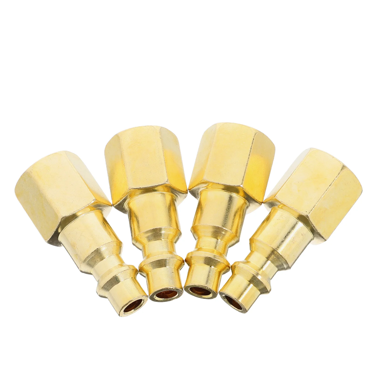 

4pcs Pneumatic Tool Connector Quick Connect Air Fittings Threaded Metal Steel Straight Fittings For Drills Wrenches Automotive