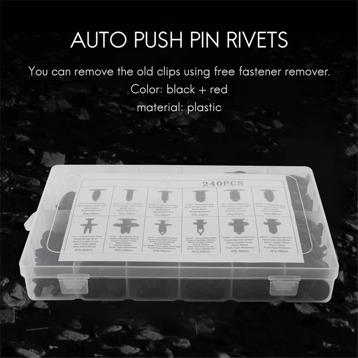 

240Pc Bumper Retainer Clips Car Rivets Fasteners Push Retainer Kit Auto Push Pin Rivets Set Door Trim Panel Fender Clips